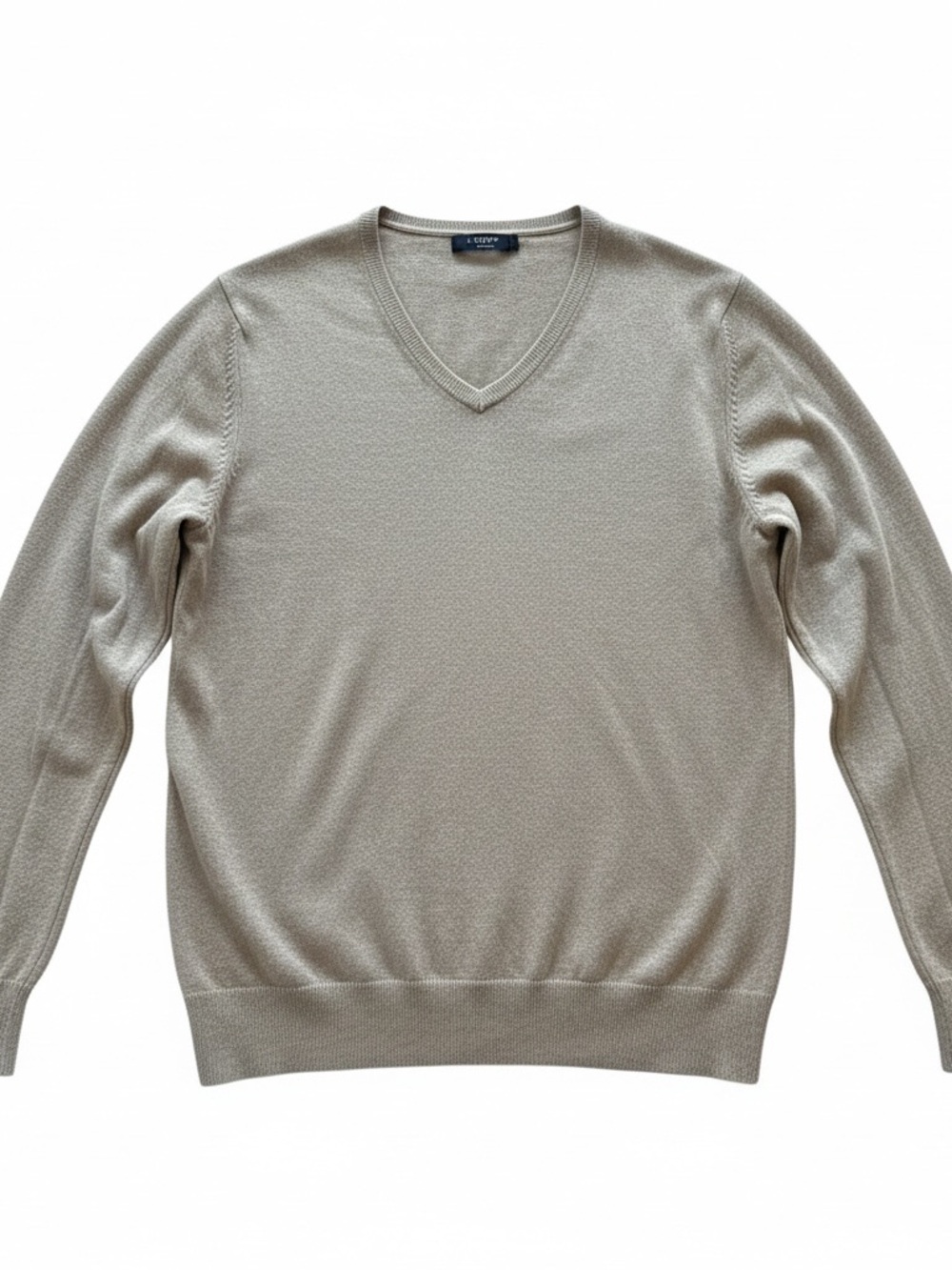 J. Crew Men's V-Neck Sweater in Light Taupe